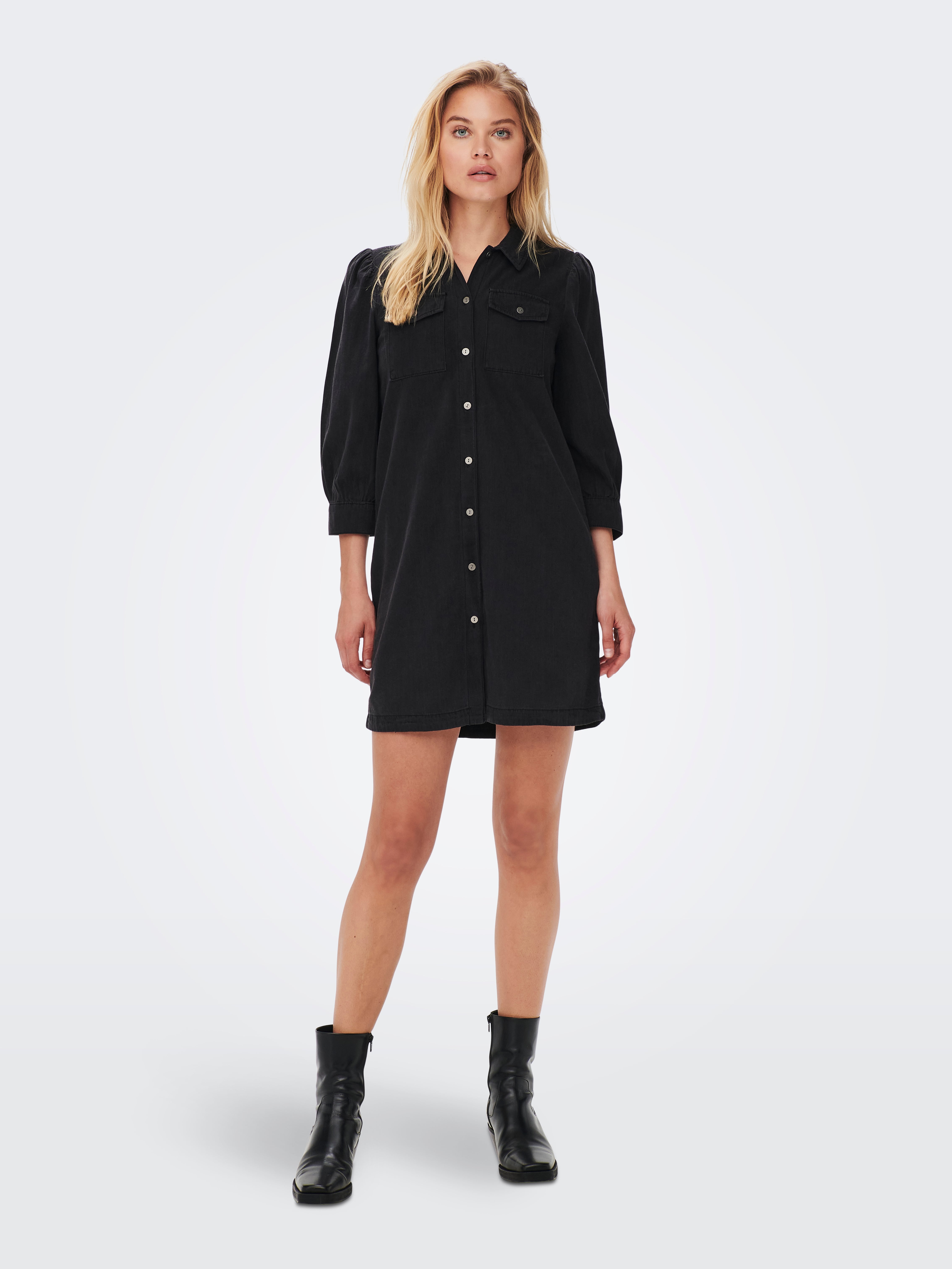 ONLFELICA Langes Kleid Washed Black