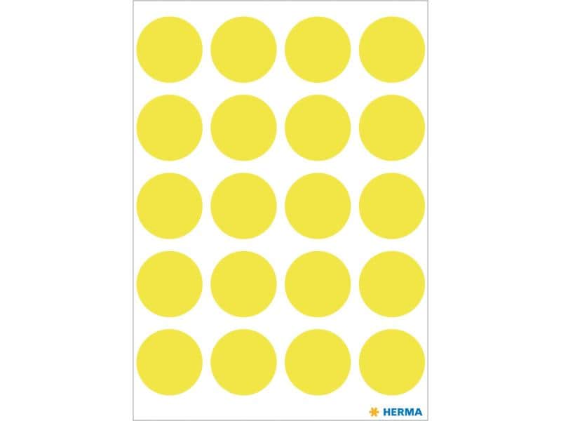 Herma Stickers Klebepunkte Vario Ø 19 mm, Neongelb Markierungspunkte Sticker