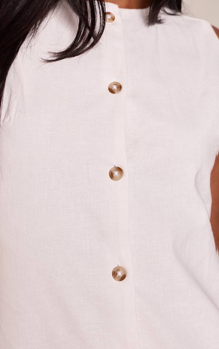 Blanc Robe Moulante À Carreaux Col Bateau Et Boutonnage