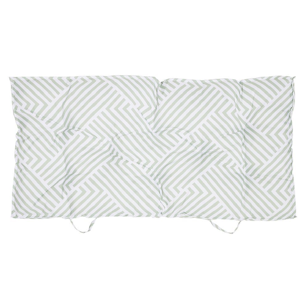 Coussin salon palette polyester rayé vert et blanc 120x60cm