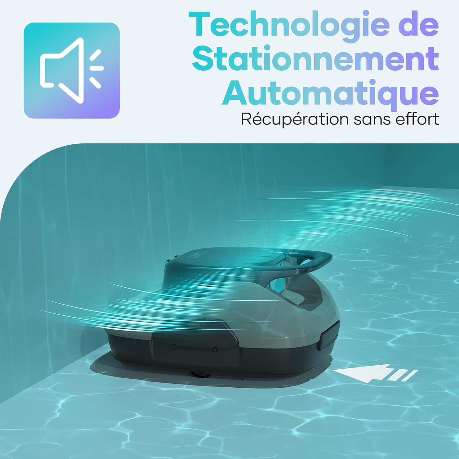 AIPER Kabelloser Poolroboter, Poolsauger Akku mit 90 Min Laufzeit, Doppelantrieb & Selbstparkfunktion, Idealer Poolreiniger für Flachbodenpools bis 80 m²