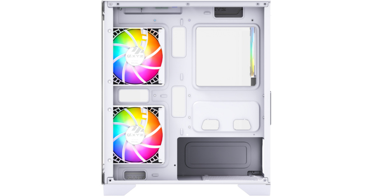 XYZ PC GearTitanium View Lite midi tower behuizing  (Wit | 2x USB-A | Tempered Glass)