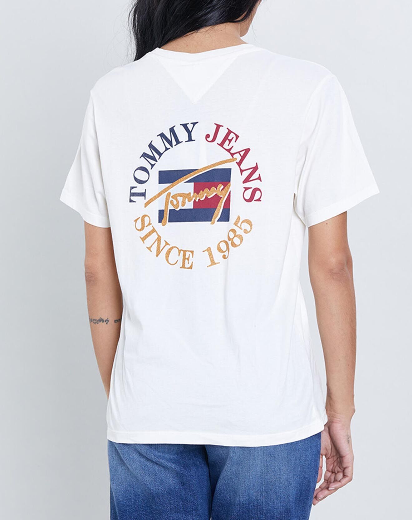 Tommy Jeans T-Shirt 100% Coton Bio Vintage Bronze écru