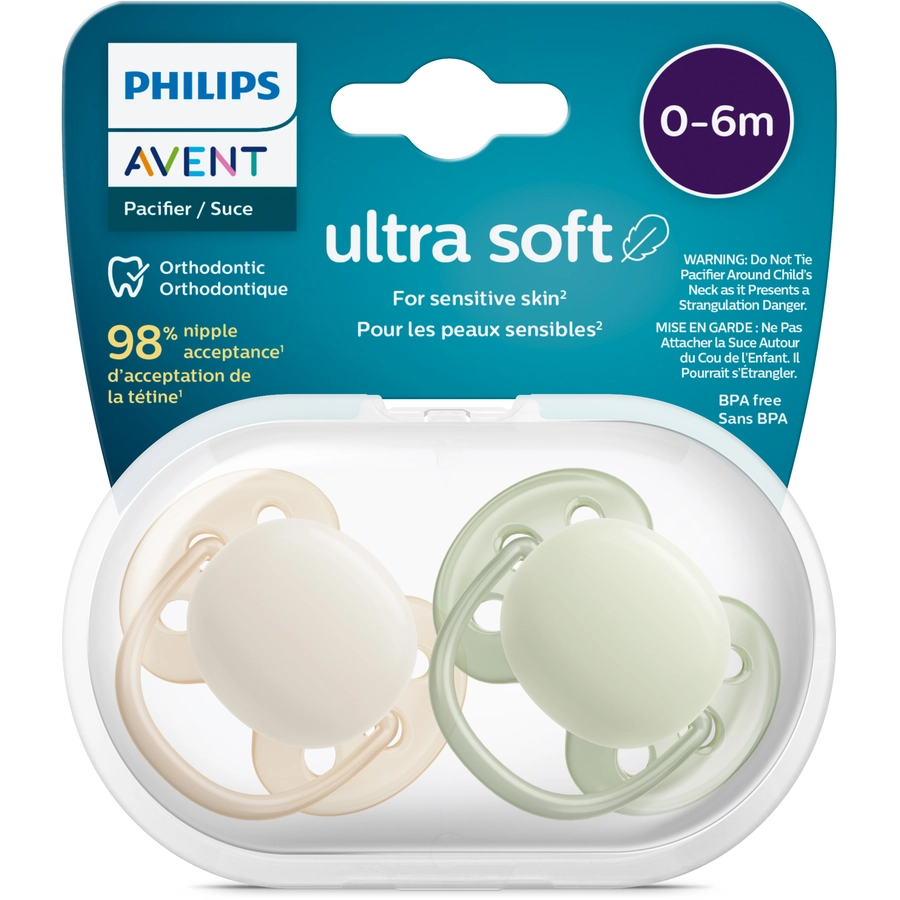 Philips Avent Schnuller ultra soft SCF09105 0-6 Monate grüngelb 4 Stück