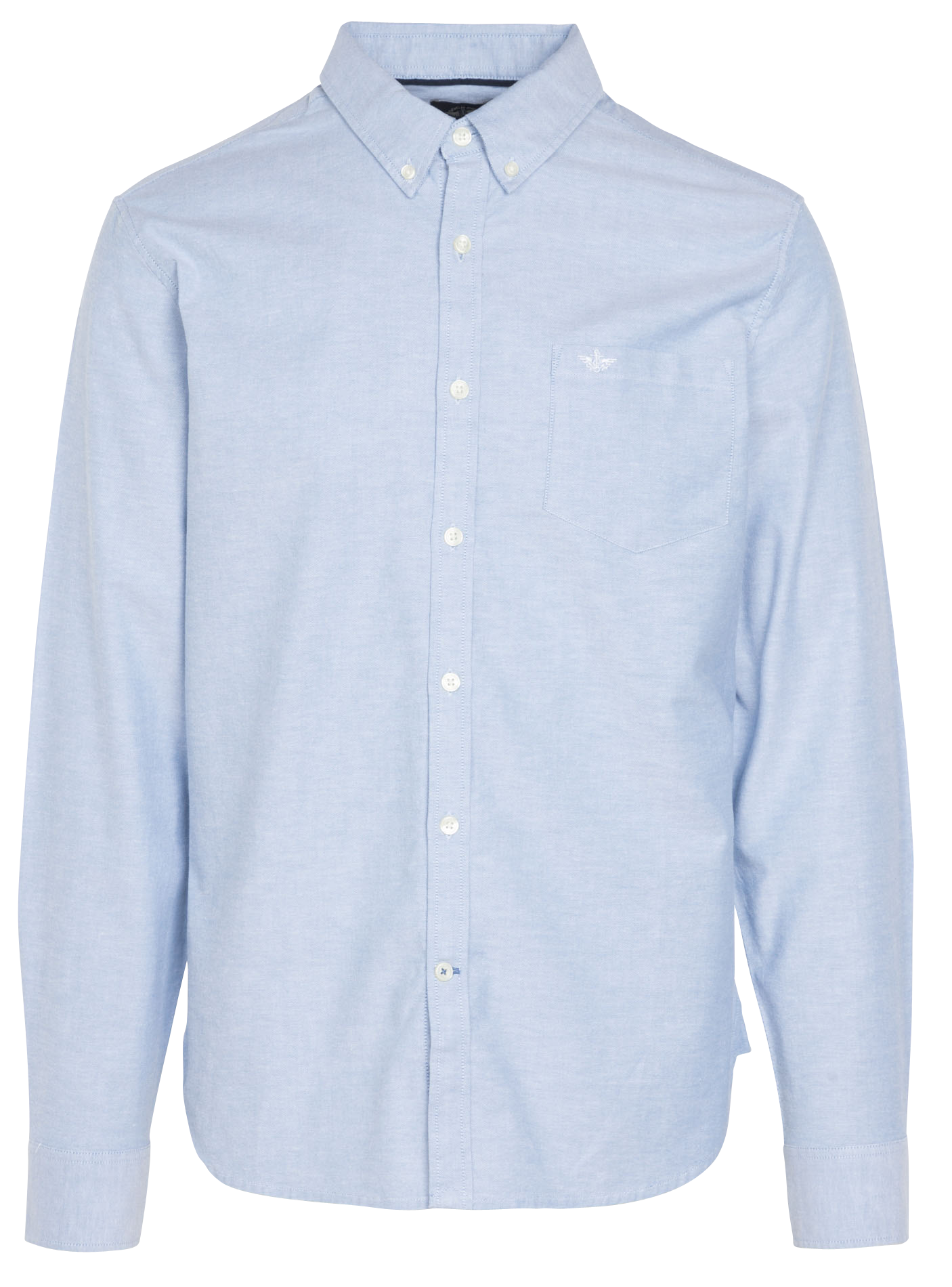 Chemise col américain regular fit en coton mélangé | Bleu