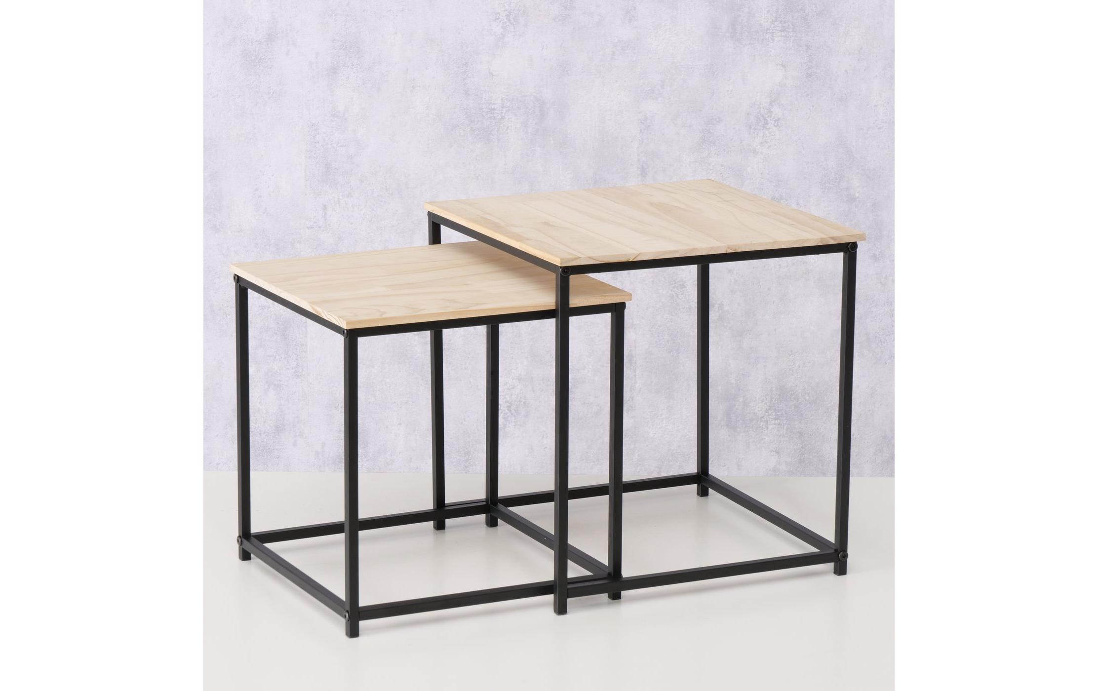 Beistelltisch Boras 2er Set, Natur/SchwarzCouchtisch