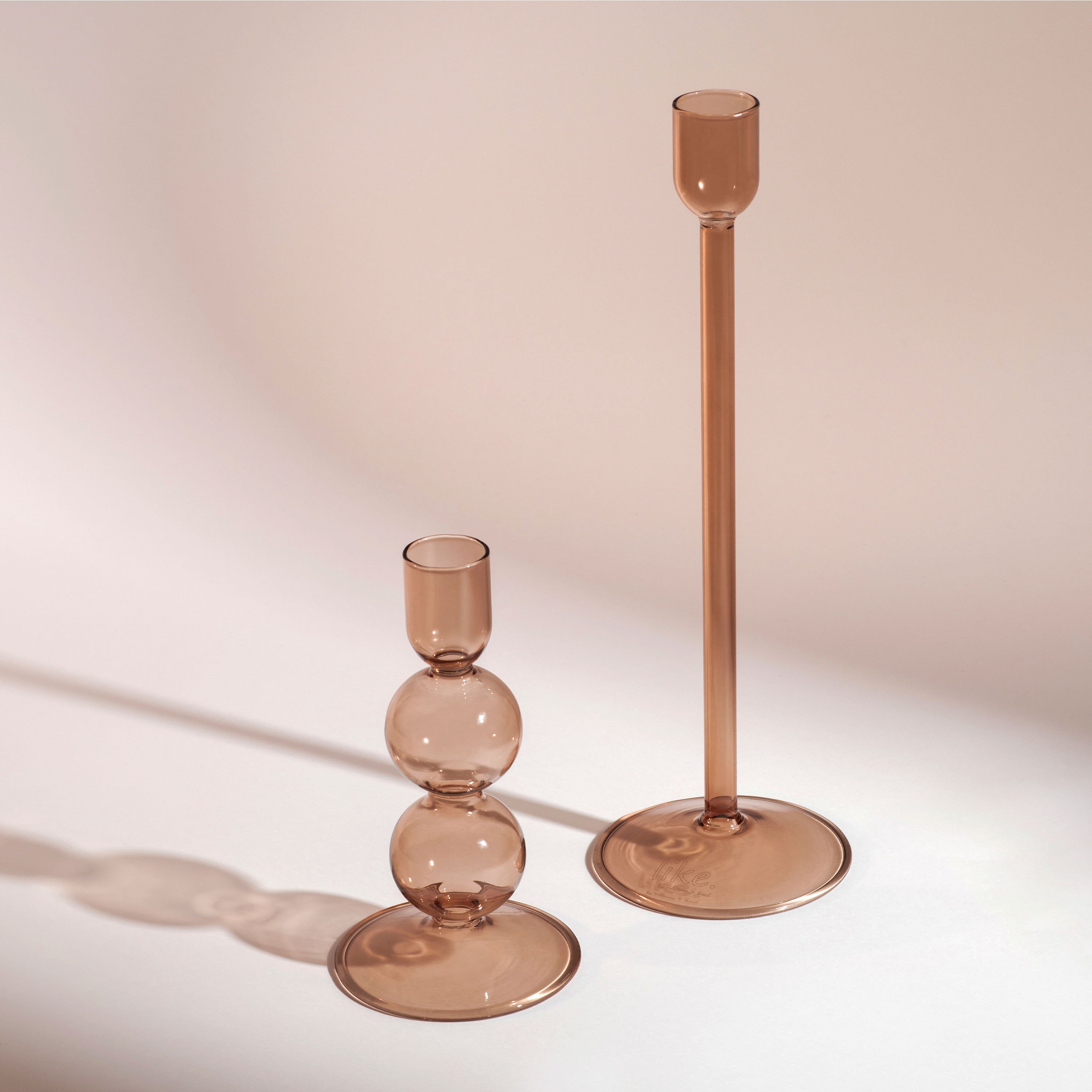 Like Home Candlestick holder Brown, 3.2'' x 3.2'' x 9.9''