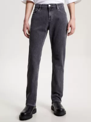 Calça jeans Ryan reta e preta desbotada