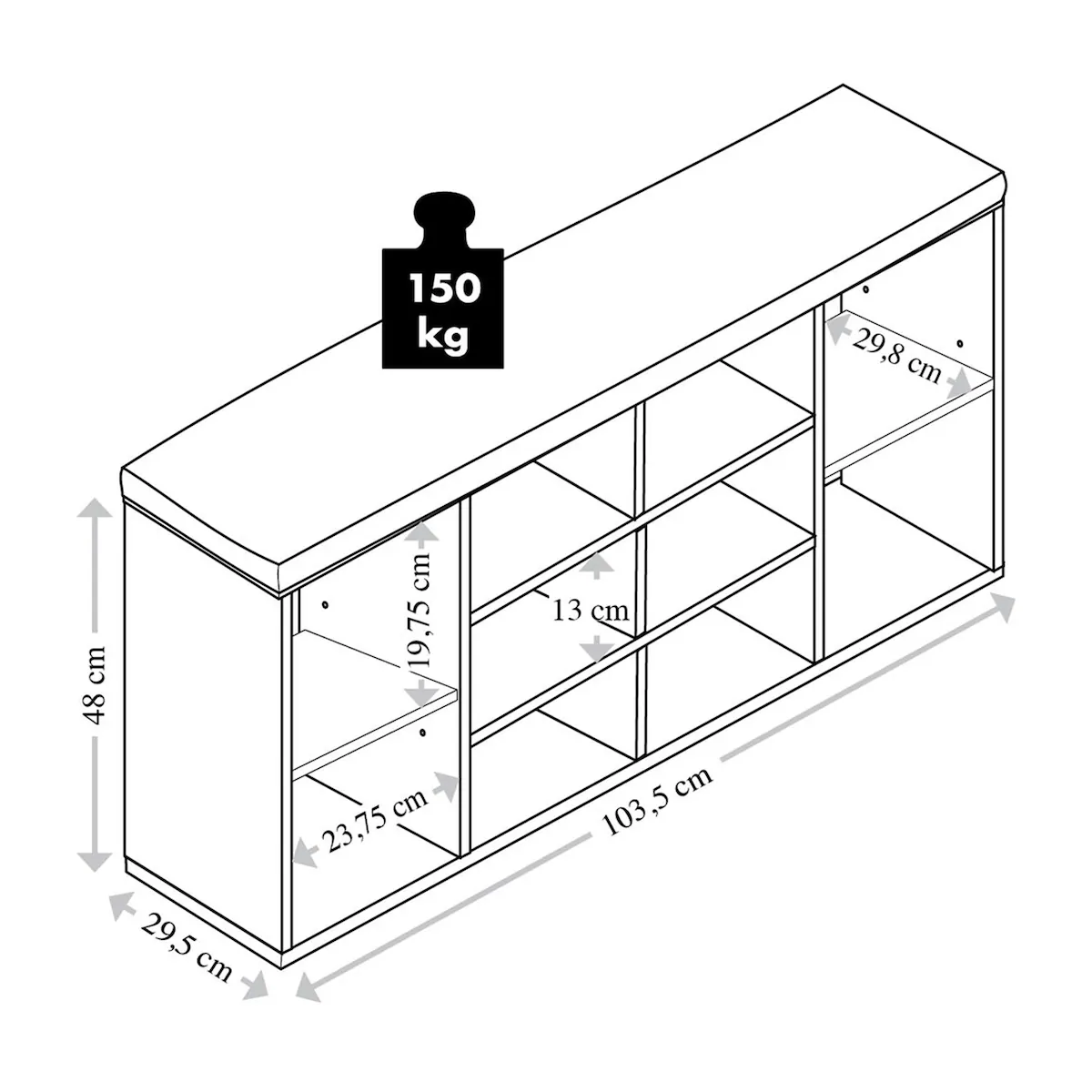 KESPER - Schuhschrank mit Sitzkissen