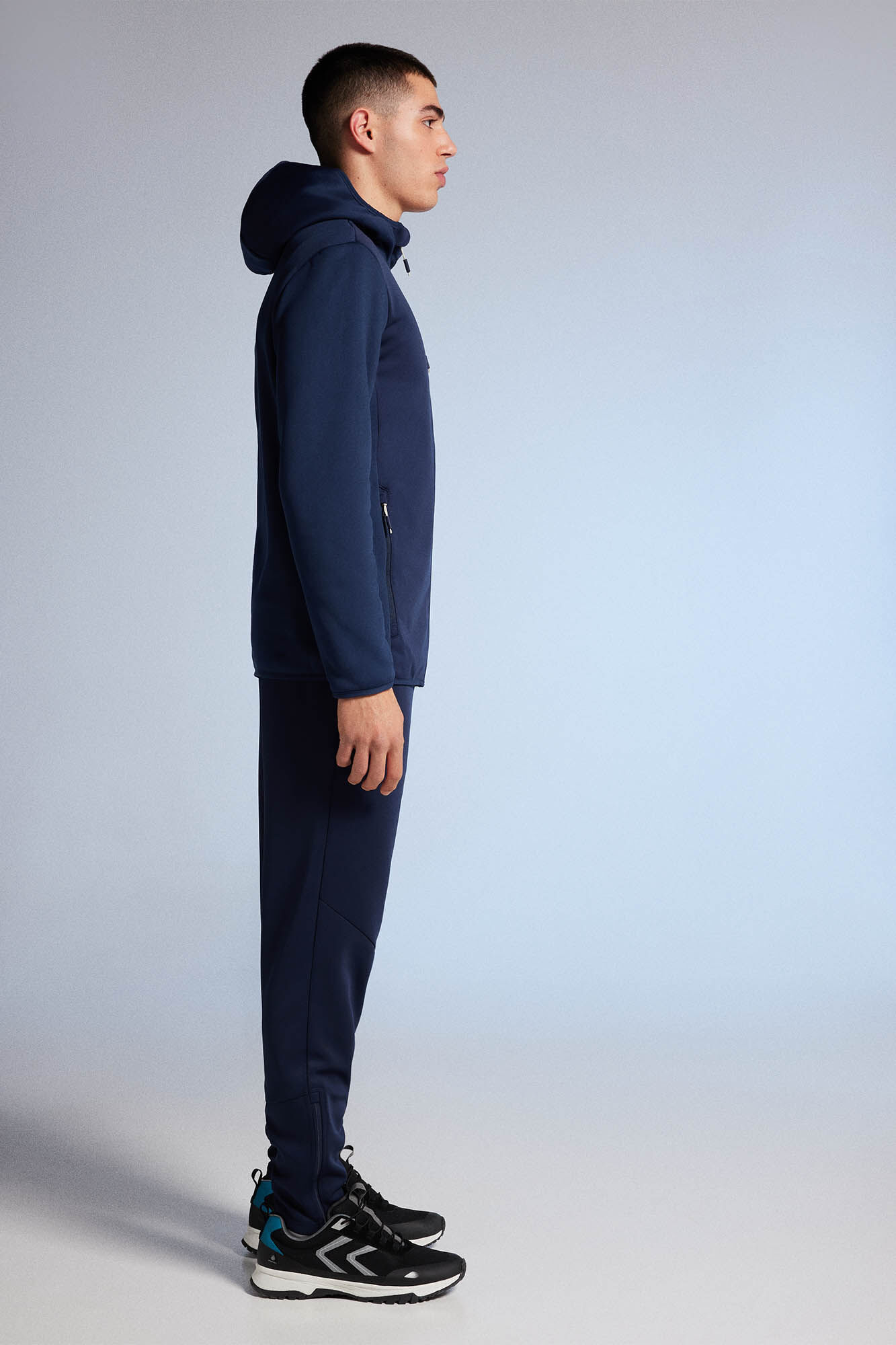 Casaco softshell combinado - azul escuro