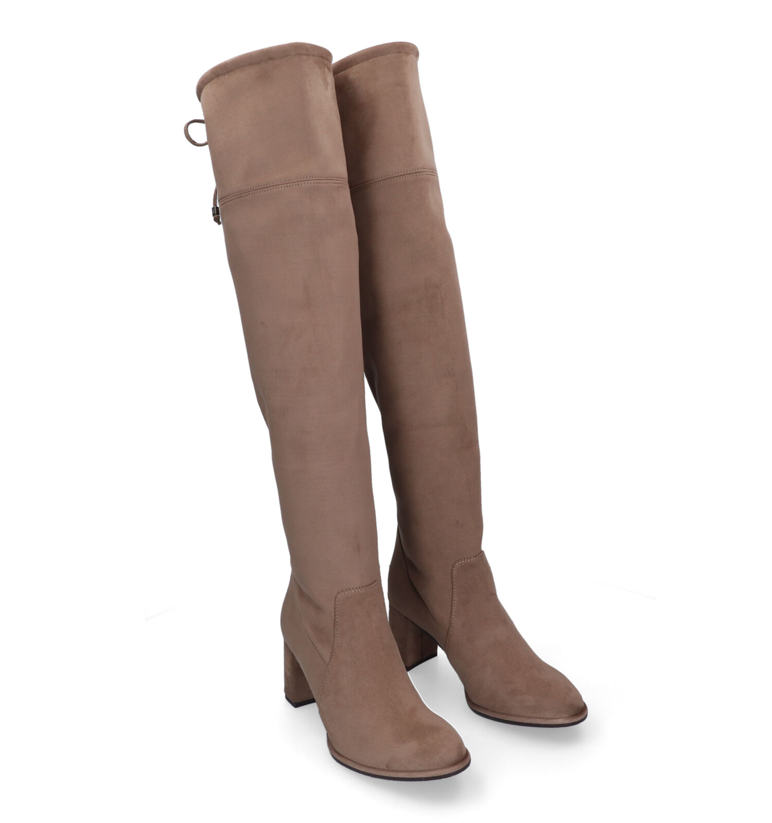 Overknees taupe