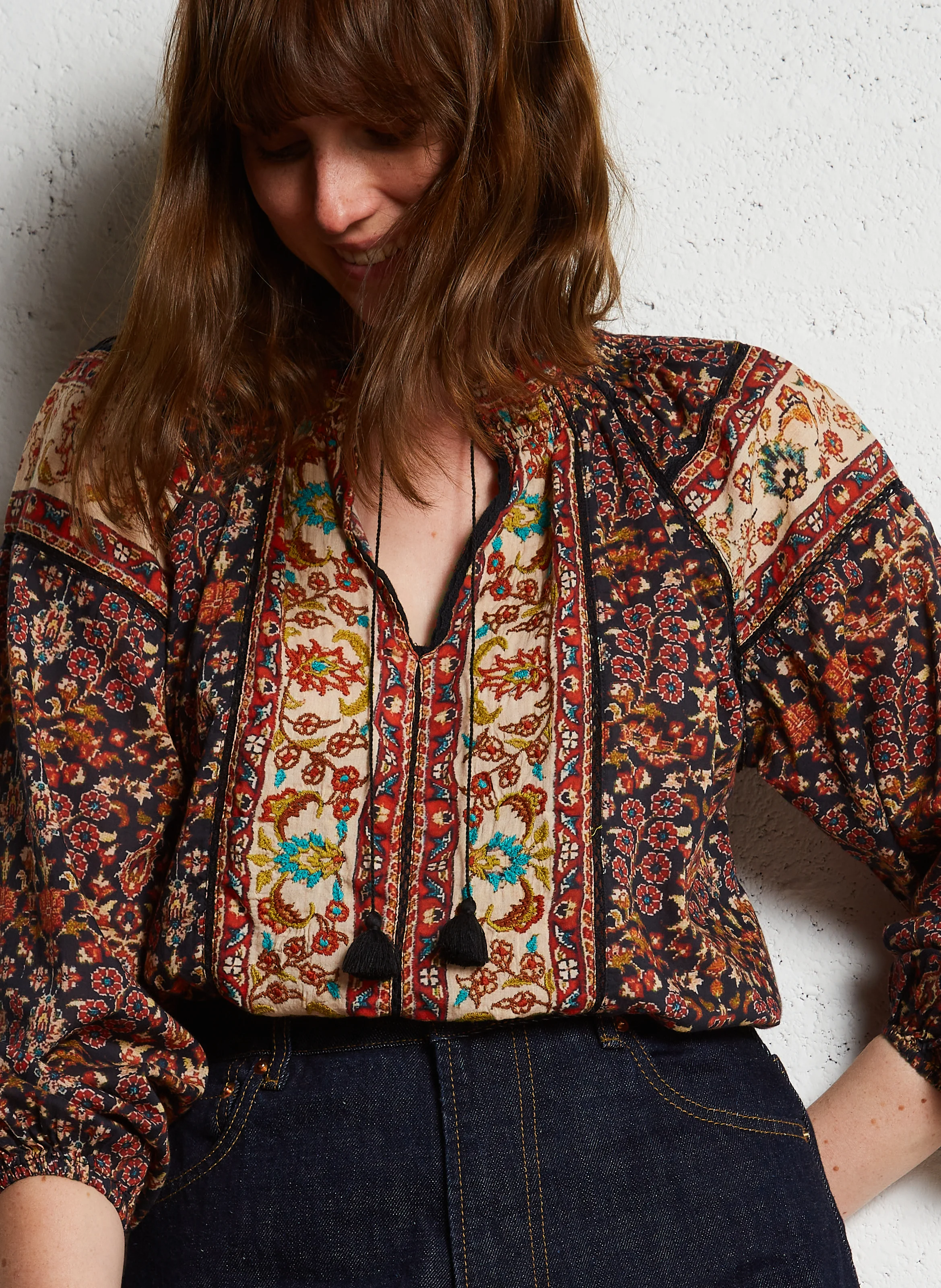 AUDREY - Blouse ample imprimée en coton | Multicolore