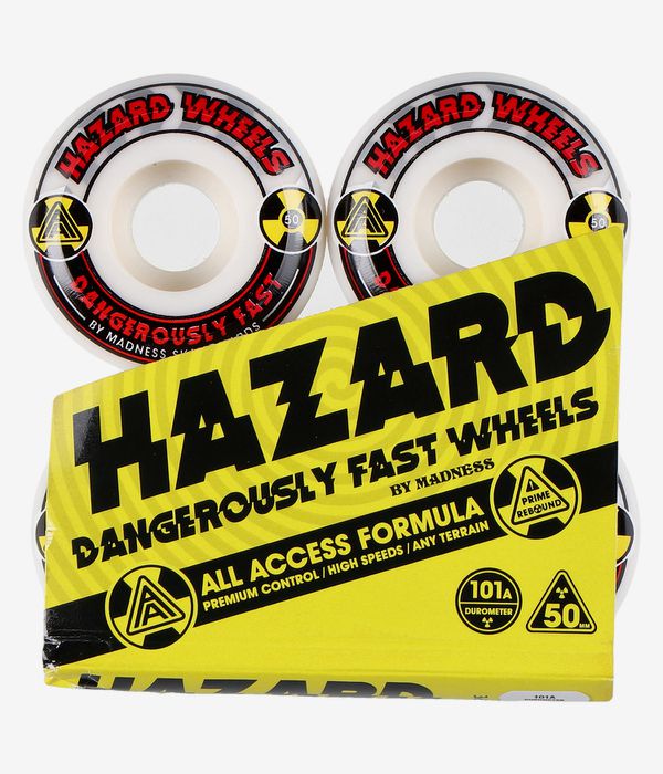 Madness Hazard Alarm Conical Rollen (white red) 50mm 101A 4er Pack