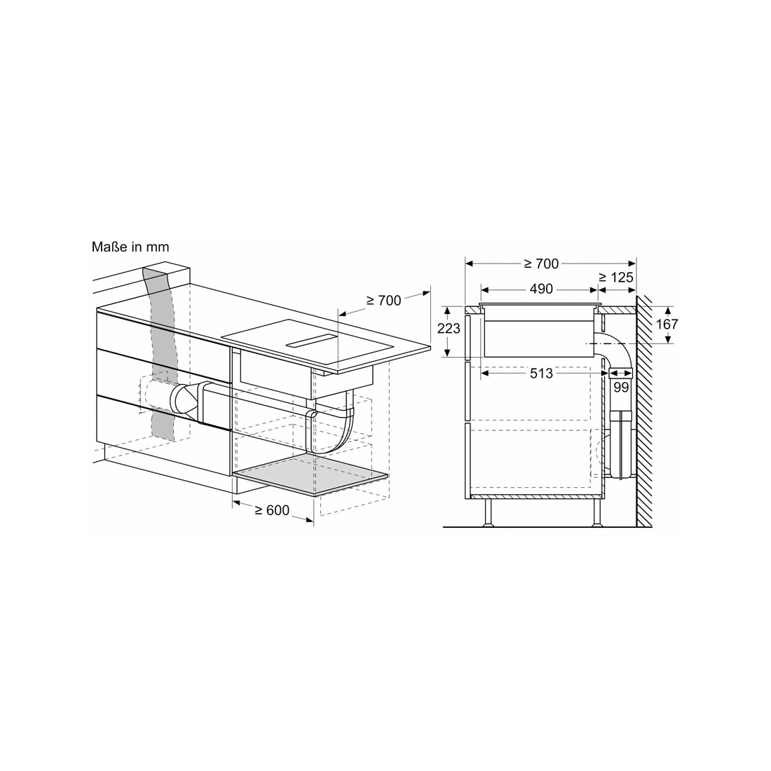 Bosch PVS611B16E Induktonkochfeld mit intergriertem Dunstabzug rahmemlos 60cm