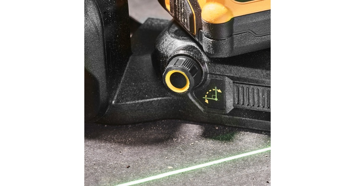 DEWALTDCE089D1G18-QW 12V / 18V XR 3 X 360 Groene Kruislijnlaser  (Zwart/geel, Incl. TSTAK koffer, 18V/2Ah XR battery pack + Oplader)
