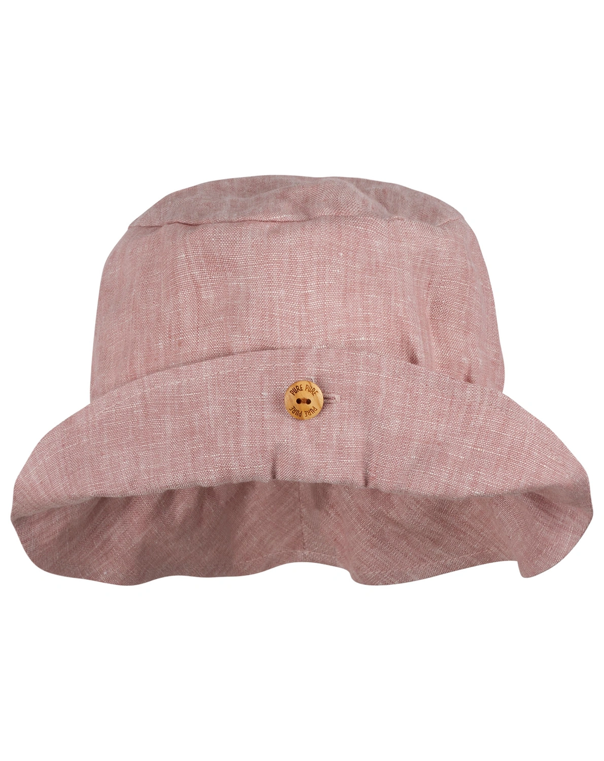 Leinen-Sommerhut BUTTON in nude