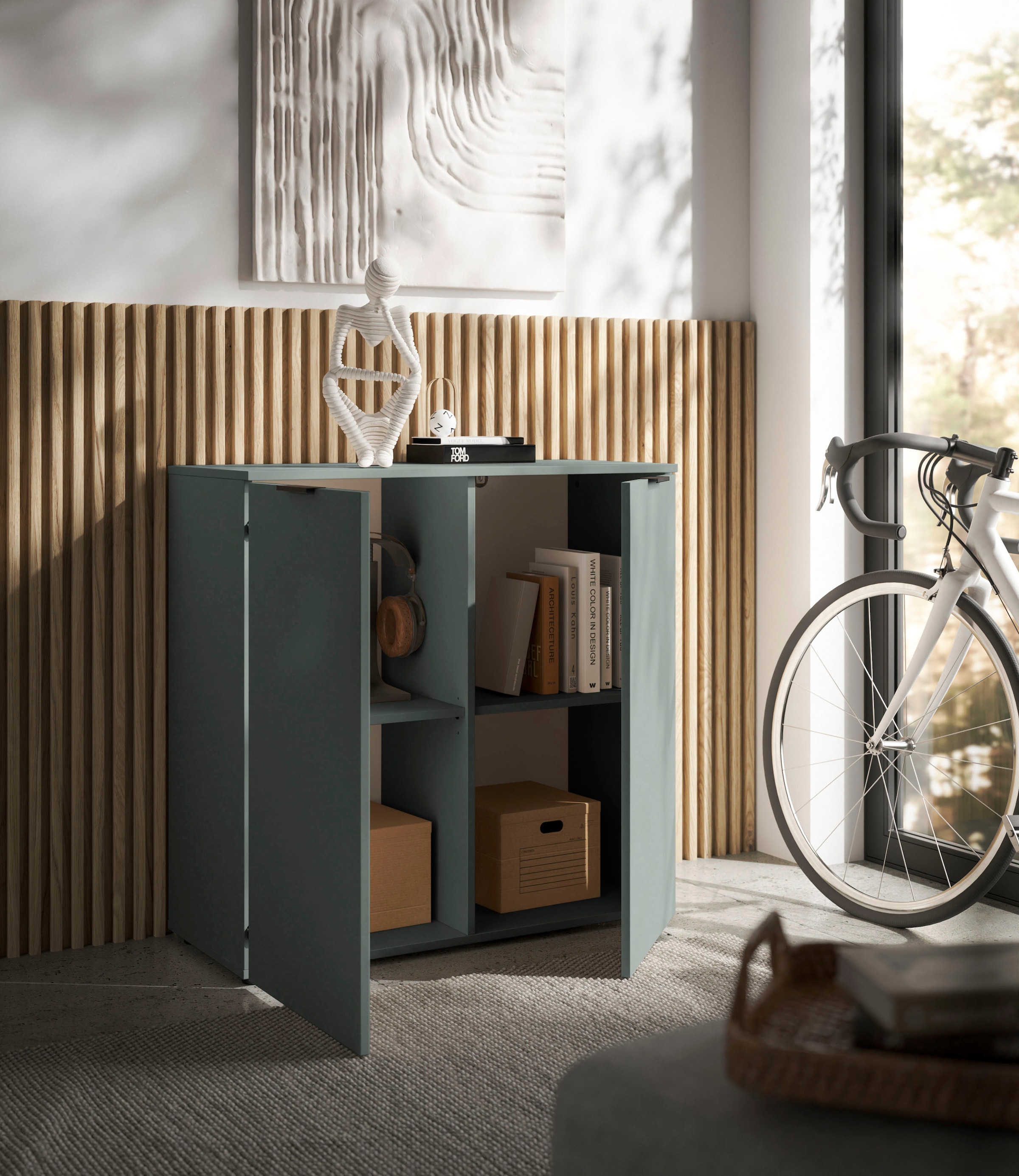 HBZ Sideboard »Linz Kommode, BxHxT 90x90x40cm« 1 Stk. tlg. Breite 90cm,Lip-Griff,Melaminbeschichtung