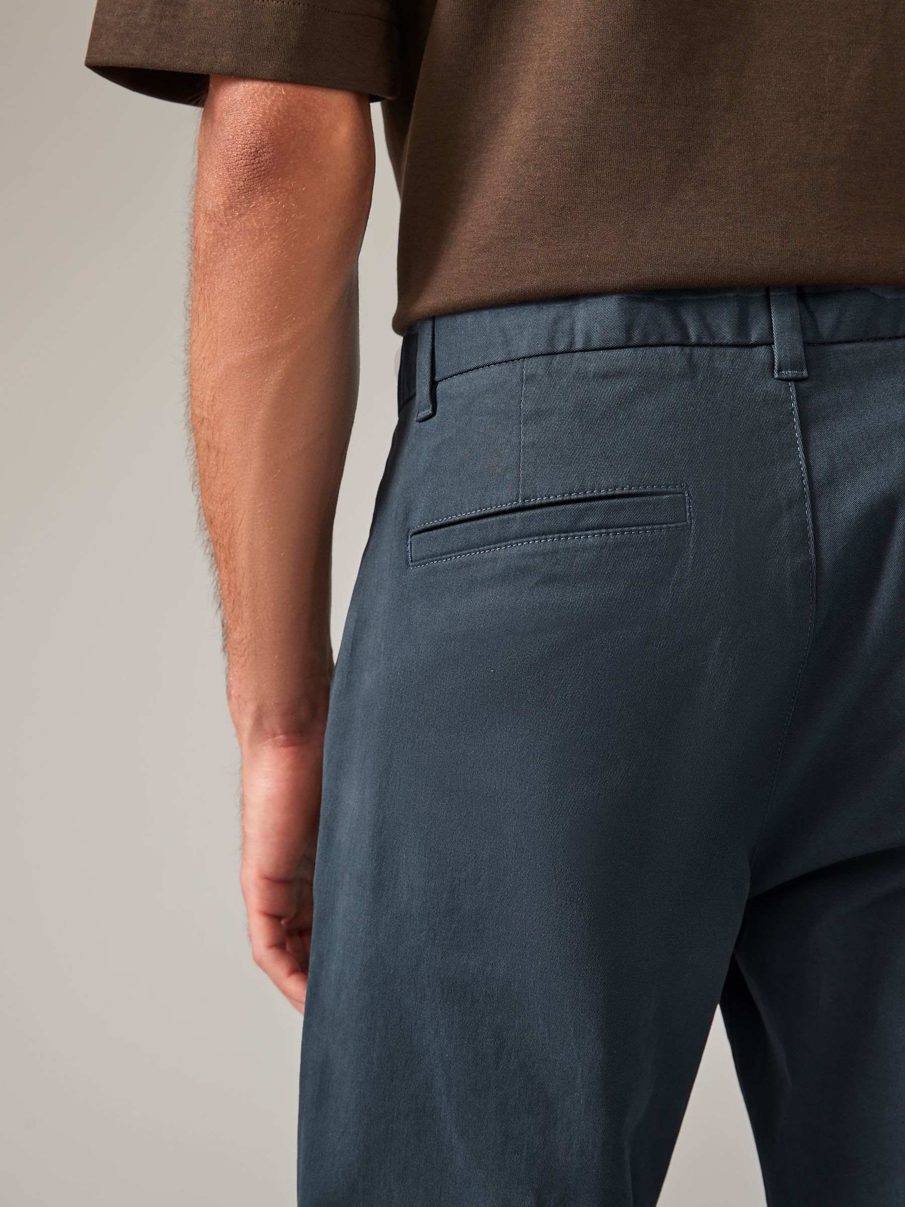 Medium blauwgrijs - Straight fit - Stretchy chino