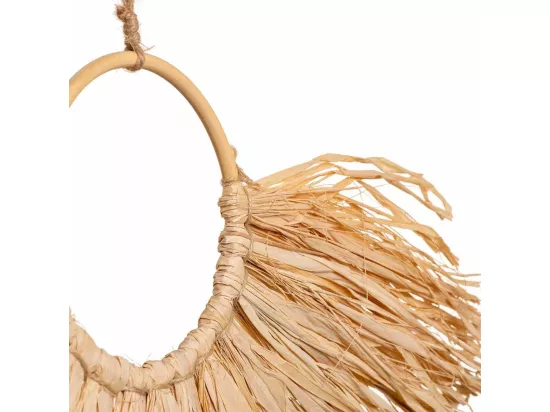 Collier décoratif mural en fibre naturelle marron 23x02x16h