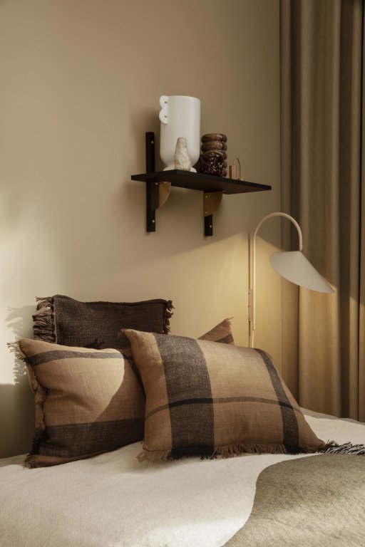 Ferm Living Sector Shelf wandplank single narrow Dark Stained Ash/Black Bras