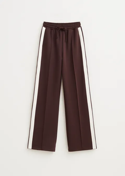 Sweatpants met strepen bruin (BRN.D)