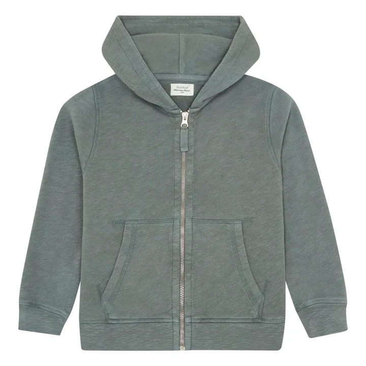 Hartford Sweat Capuche Zippé Eponge | Vert olive
