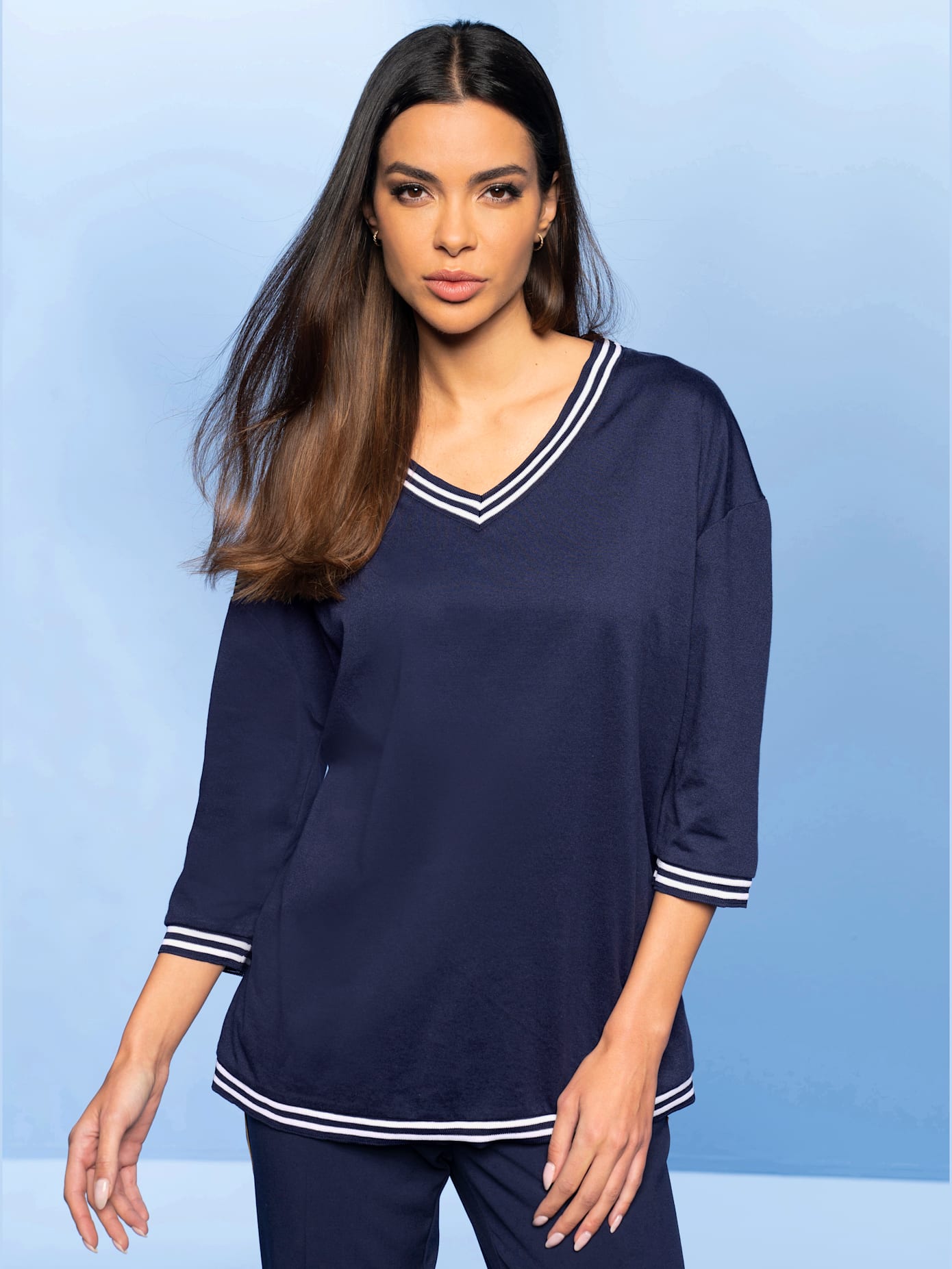 T-shirt ruban rayé sportif