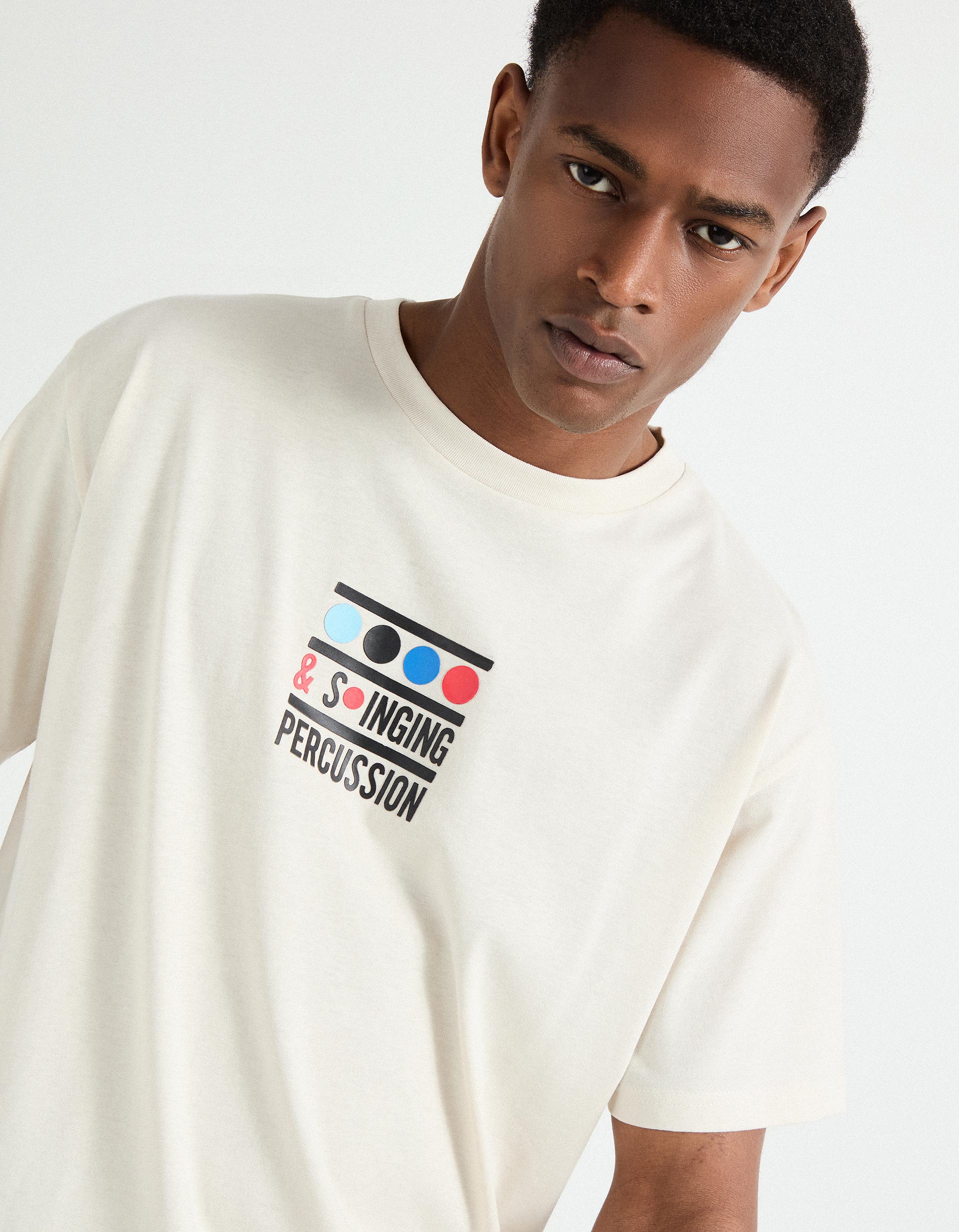 T-shirt Print, Homem, Cinzento Claro