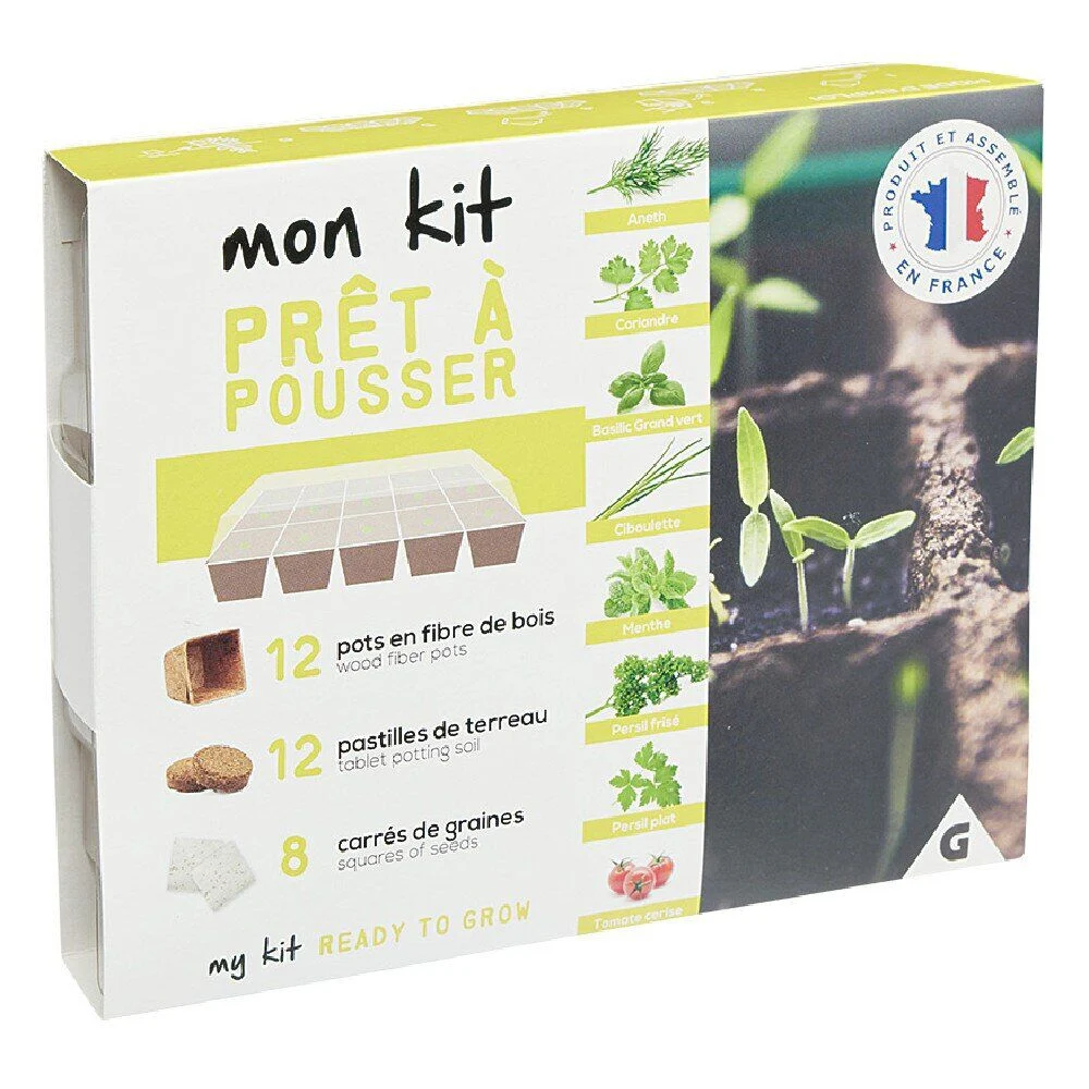 Kit serre plantes aromatiques prêt à pousser