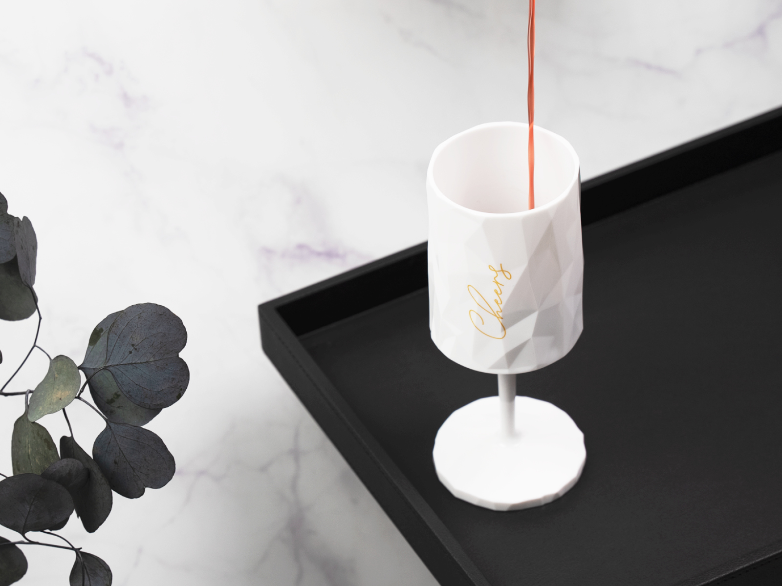 Silwy Cheers White magnetisch kunstof wijnglas