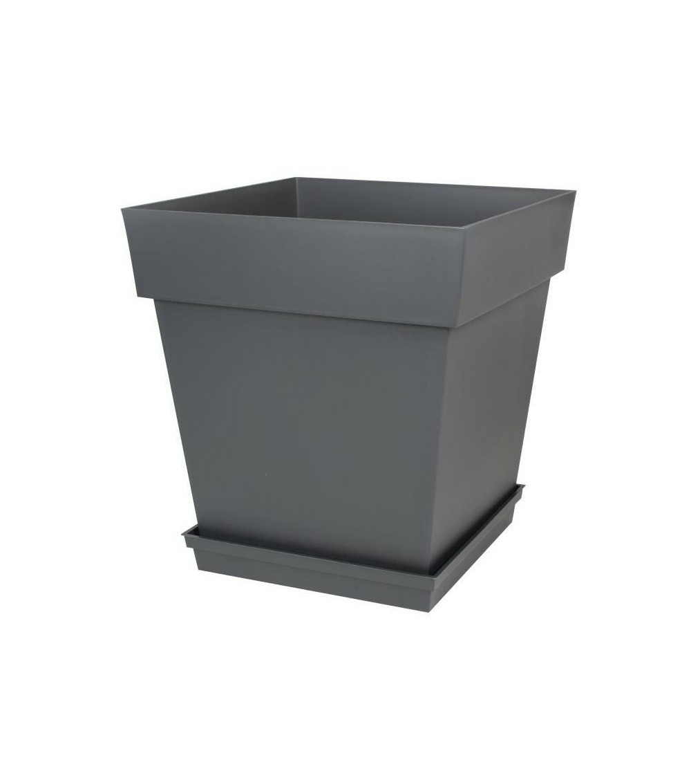 Eda soucoupe carrée toscane - 40 cm - gris anthracite