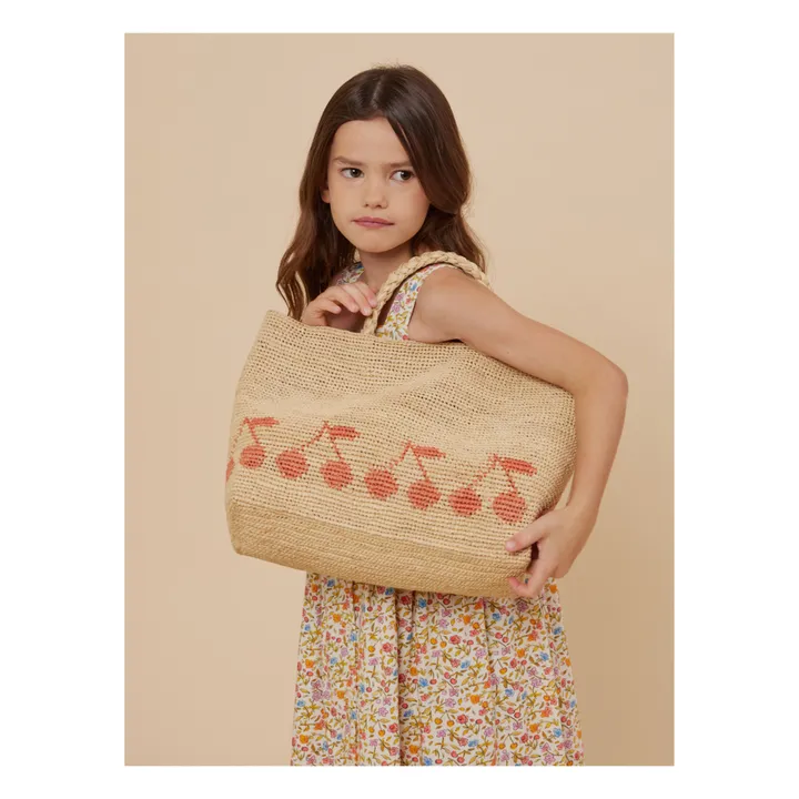 Bonpoint Sac en Raphia Cerises Fama | Beige