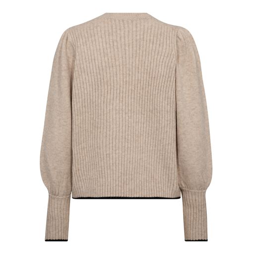 Co'Couture Row O-Puff Striktrøje, Off White, M