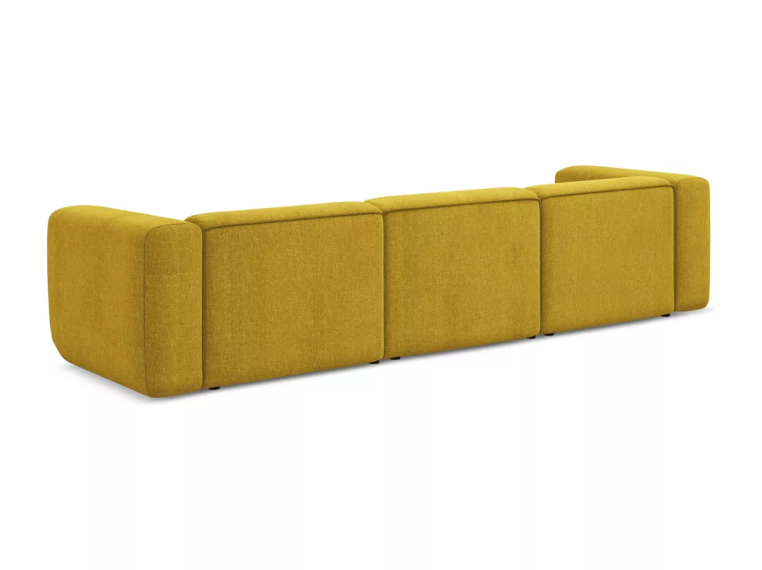 Canapé modulable 4 places en tissu chenille - moutarde - EKAHI