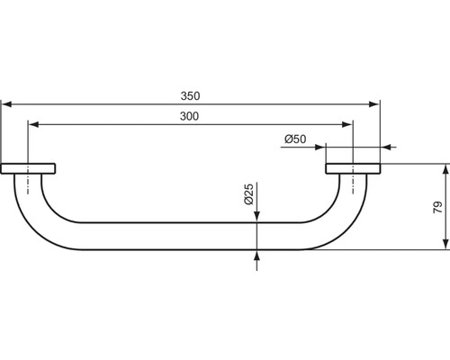 Handgreep Ideal Standard IOM 35 cm chroom glanzend A9126AA