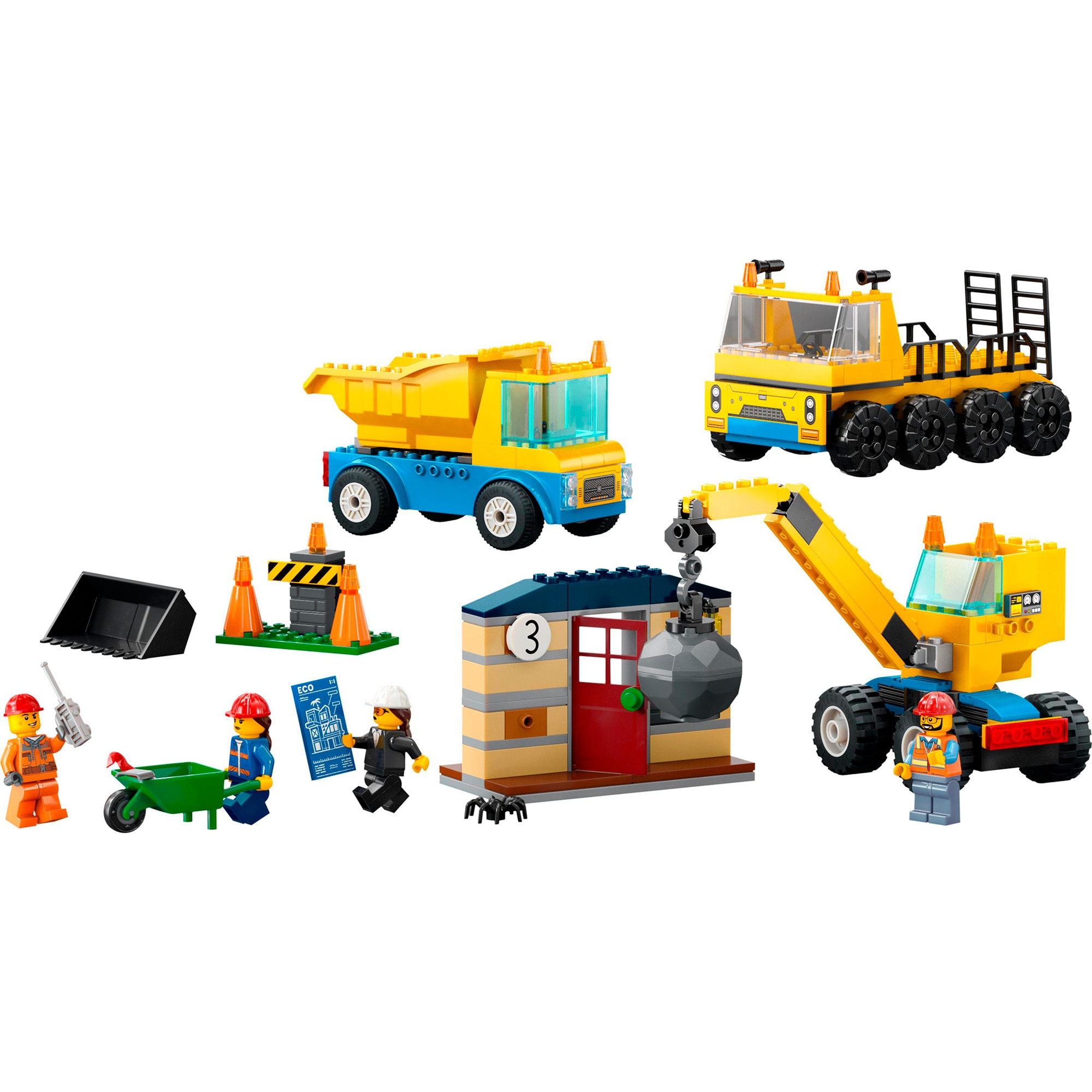 LEGO Konstruktionsspielzeug City Baufahrzeuge und Kran mit Abrissbirne