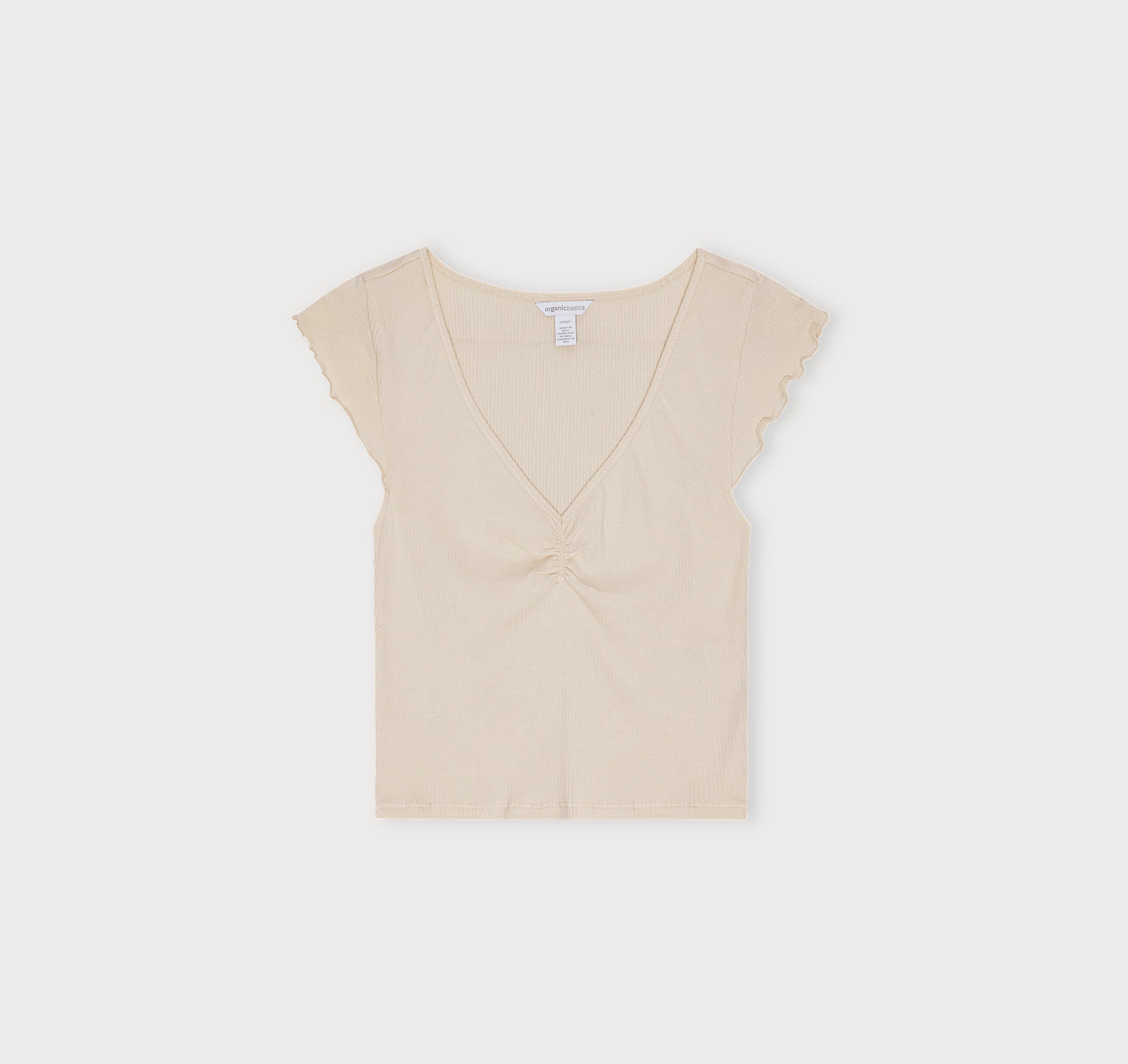 ORGANIC COTTON<br>Core Bold Rib Ruched Tee