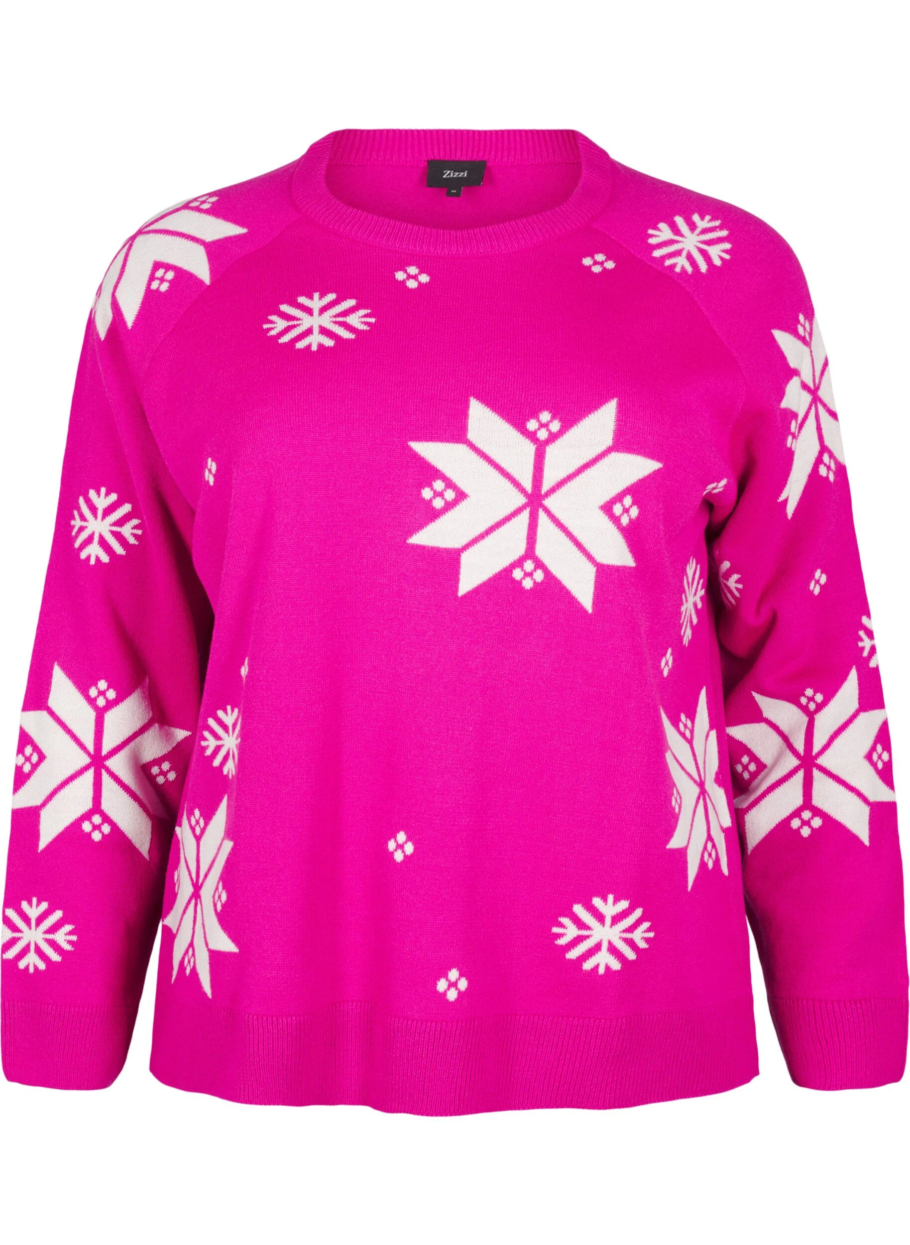 Strikbluse med snefnug