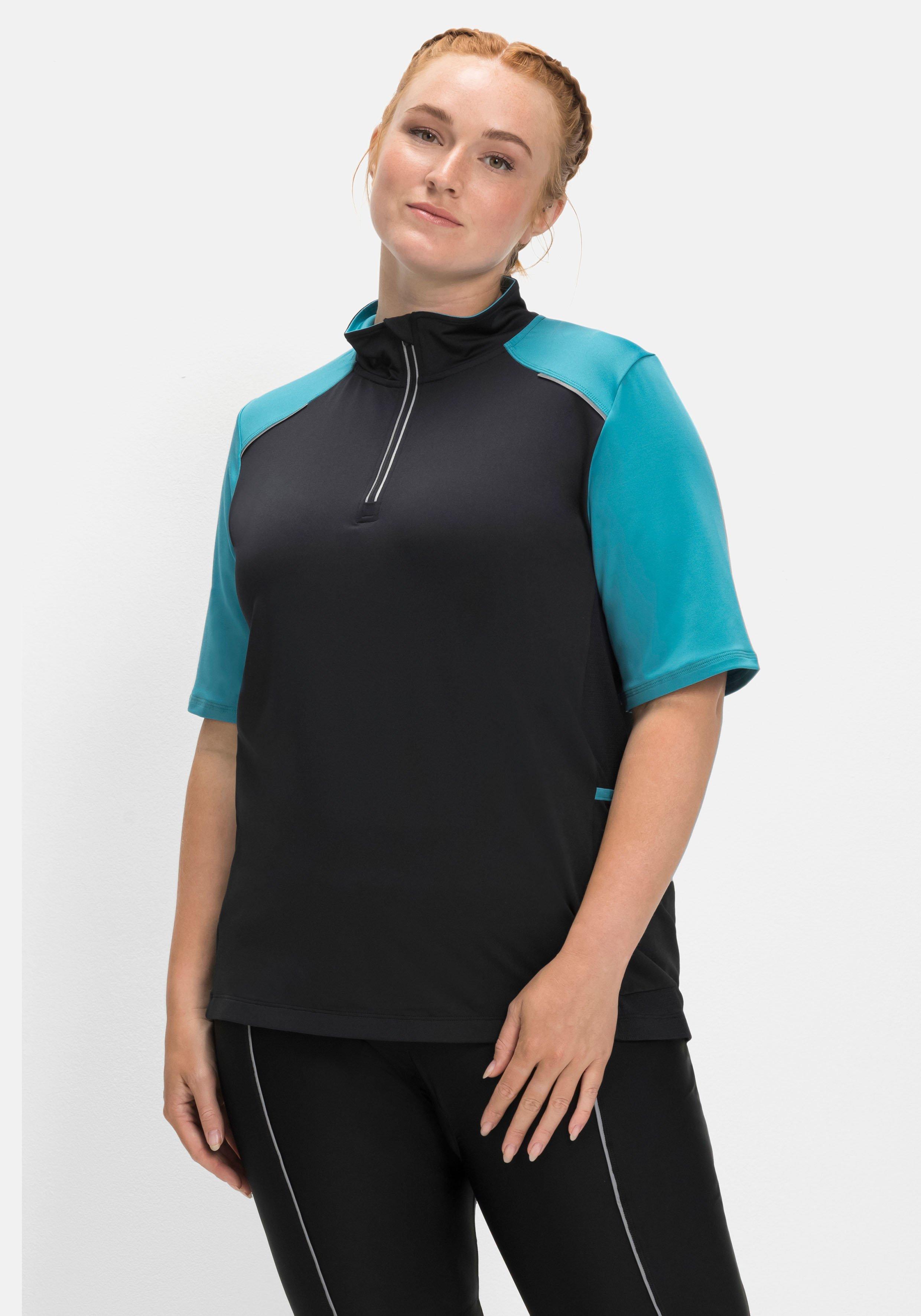 Fahrradshirt mit Reißverschluss am Stehkragen