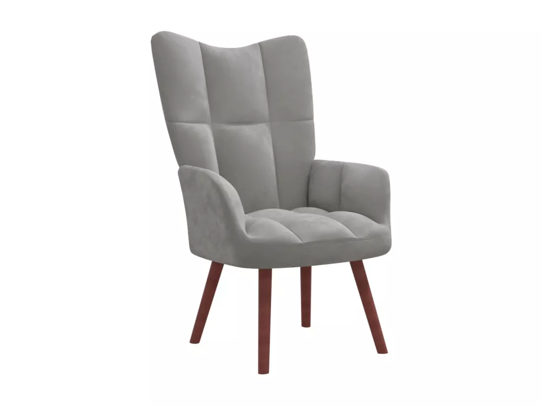 Chaise de relaxation Gris clair Velours