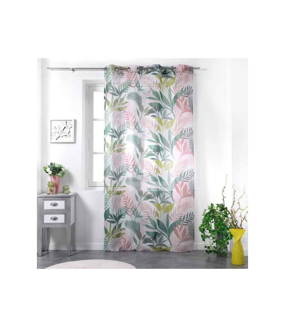 Rideau Voilage à Œillets Assana 140x240cm Rose