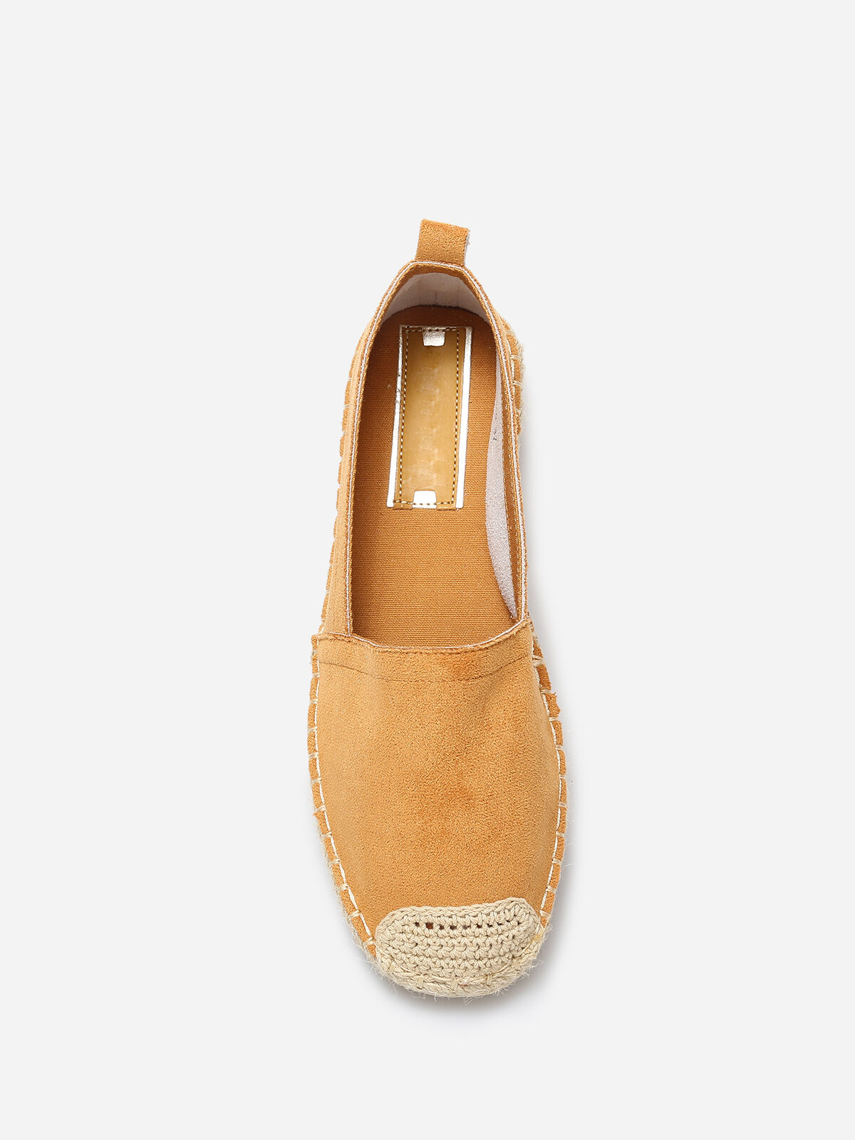 Espadrilles en suédine à bout carré- Camel