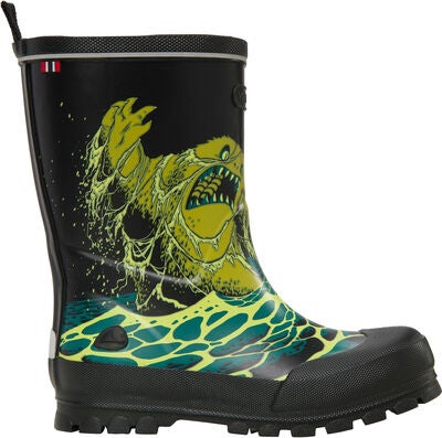 Viking Jolly Print Gummistøvler, Black/Blue Green