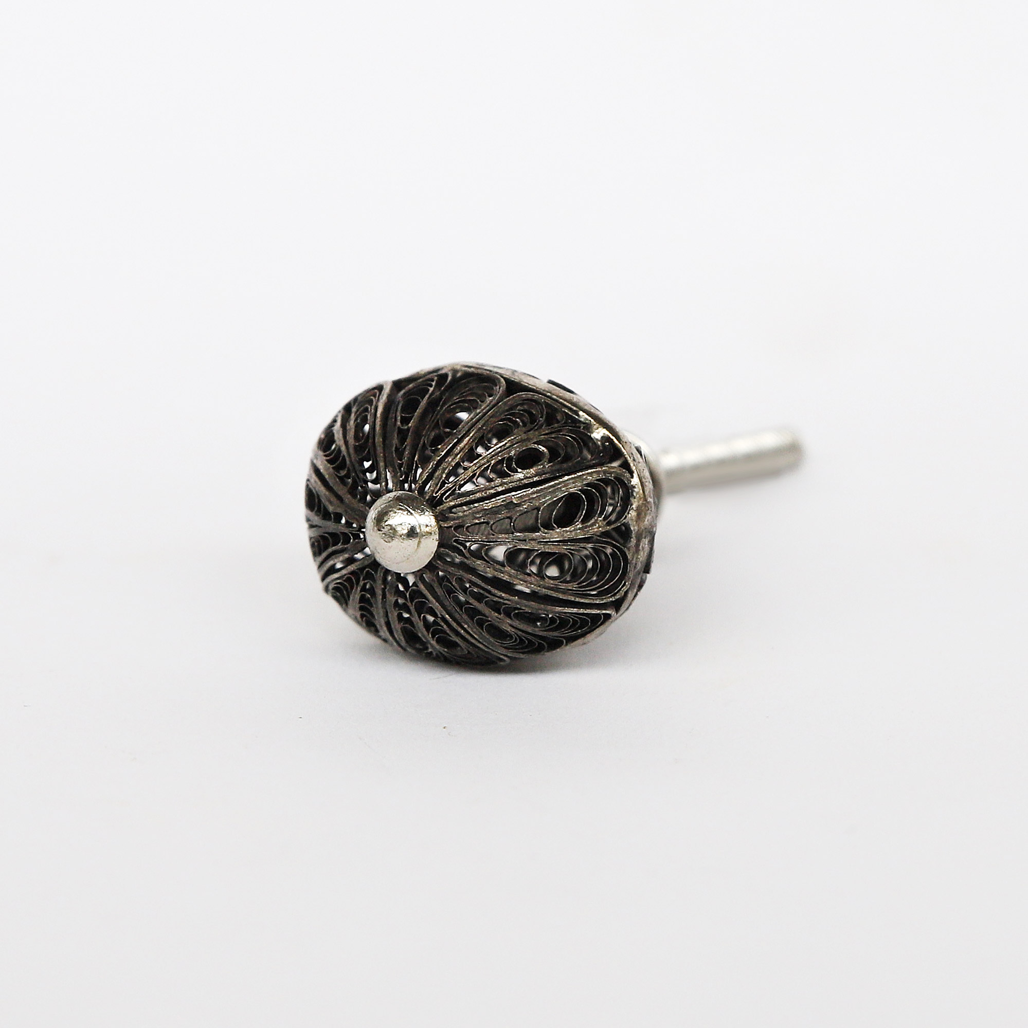 Metall-Knauf 'Ornament', silber, B 3,5 cm, H 2,5 cm günstig bestellen
