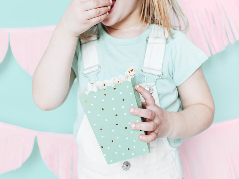 Popcorn Bakjes Mint Groen 12,5cm 6st