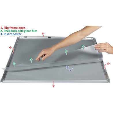 Cadre porte-affiche premium, B1, 25 mm, argent