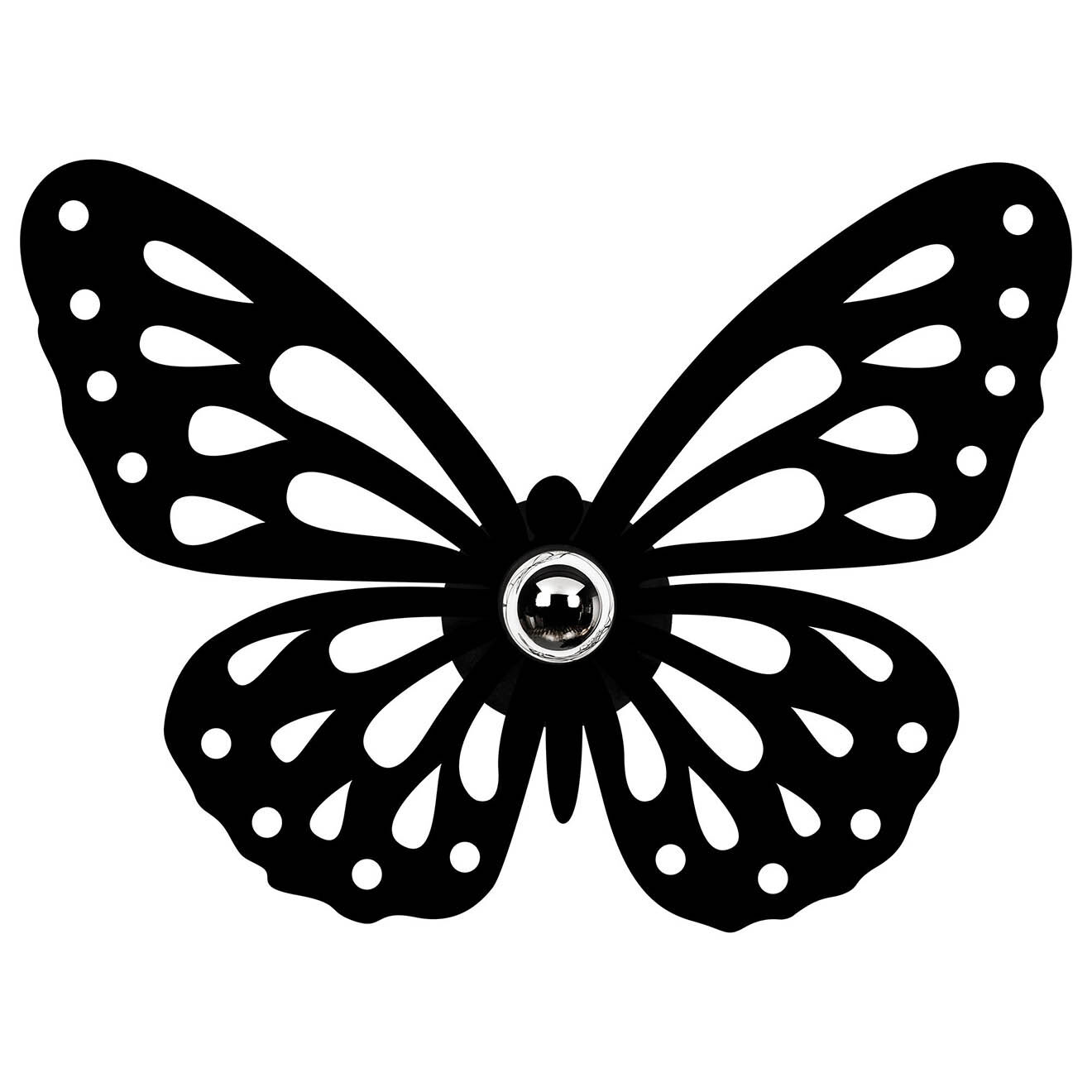 Opviq Applique murale 599 A noir - 52x1 x38 cm