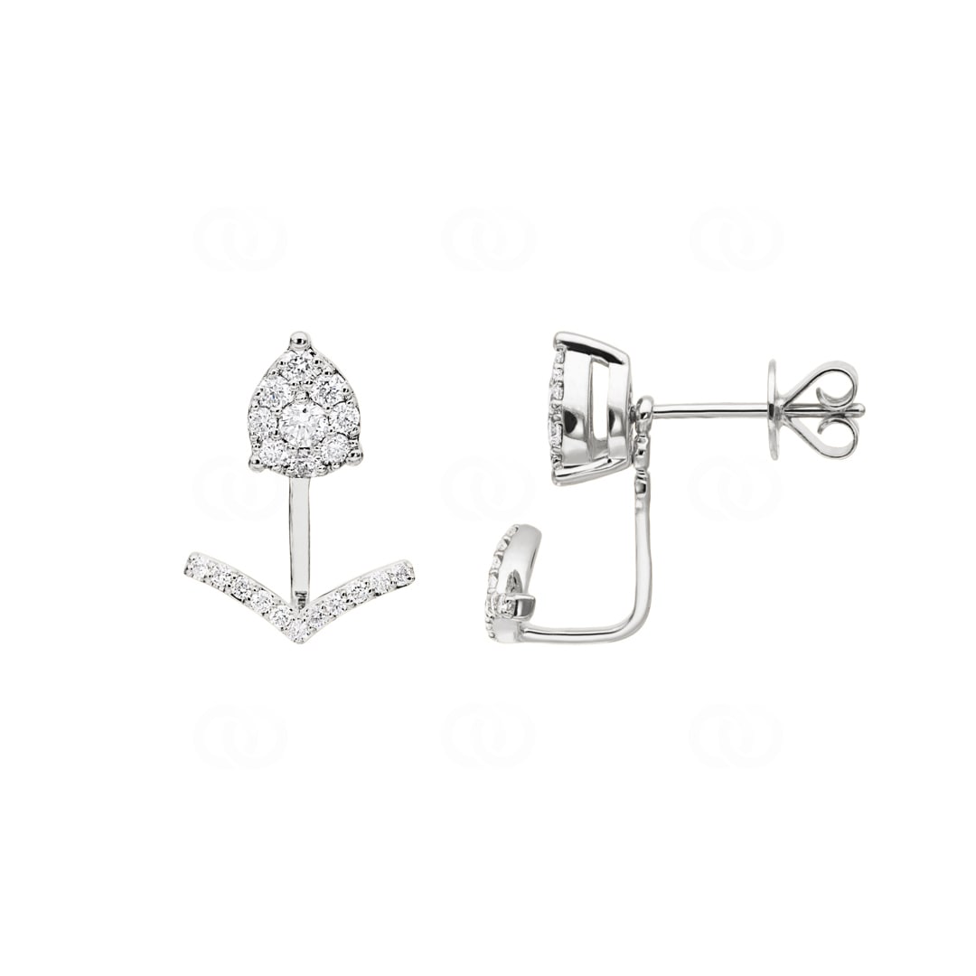 0.50 Karat Diamantohrstecker 750/18 K Weissgold
