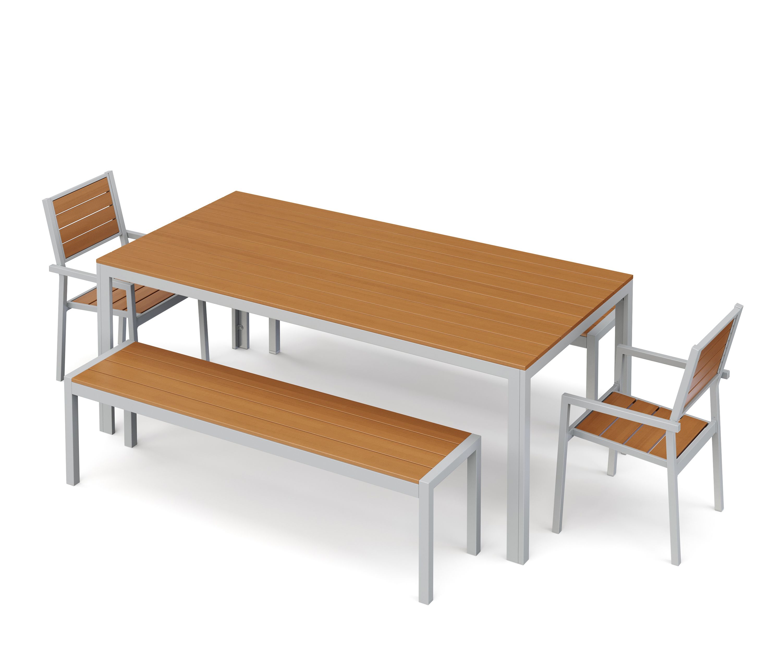 Gartenmöbel Set KAVO 2 Stühle + 2 Bänke braun