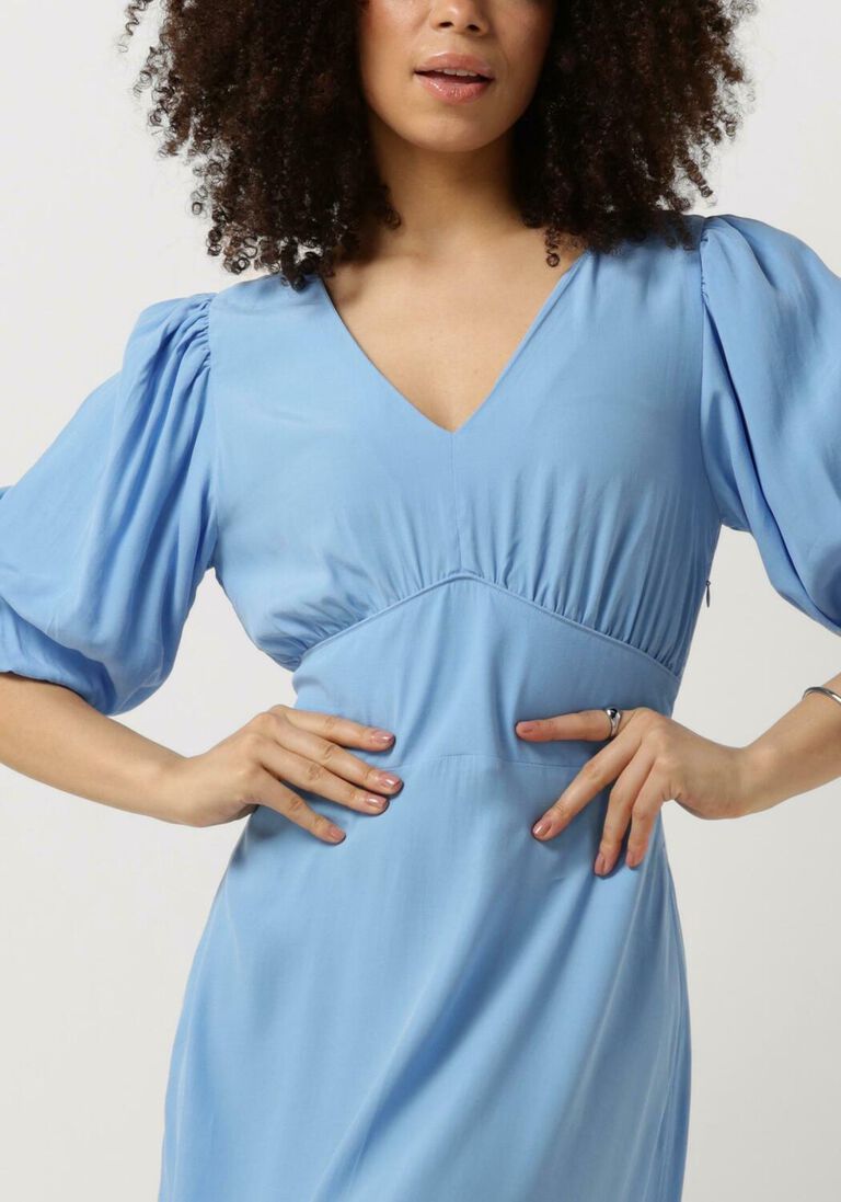 POM AMSTERDAM donkerblauwe pom amsterdam midi jurk mediterranean blue dress
